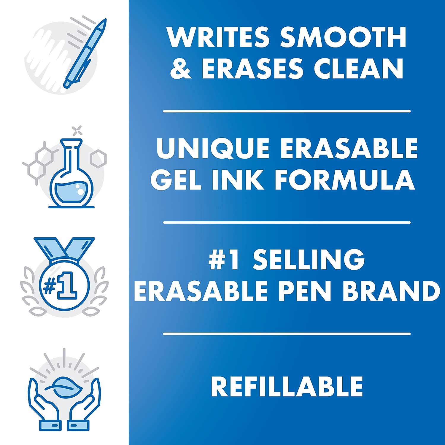 Pilot, FriXion Ball Gel Ink Refills for Erasable Pens, Fine Point 0.7 mm, Pack of 3, Blue - Image 3