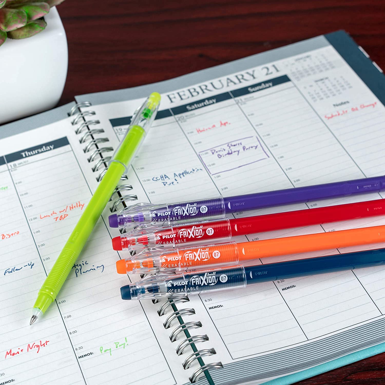 PILOT FriXion ColorSticks Erasable Gel Ink Stick Pens, Fine Point, Assorted Color Inks, 16-Pack (10367) - Image 7