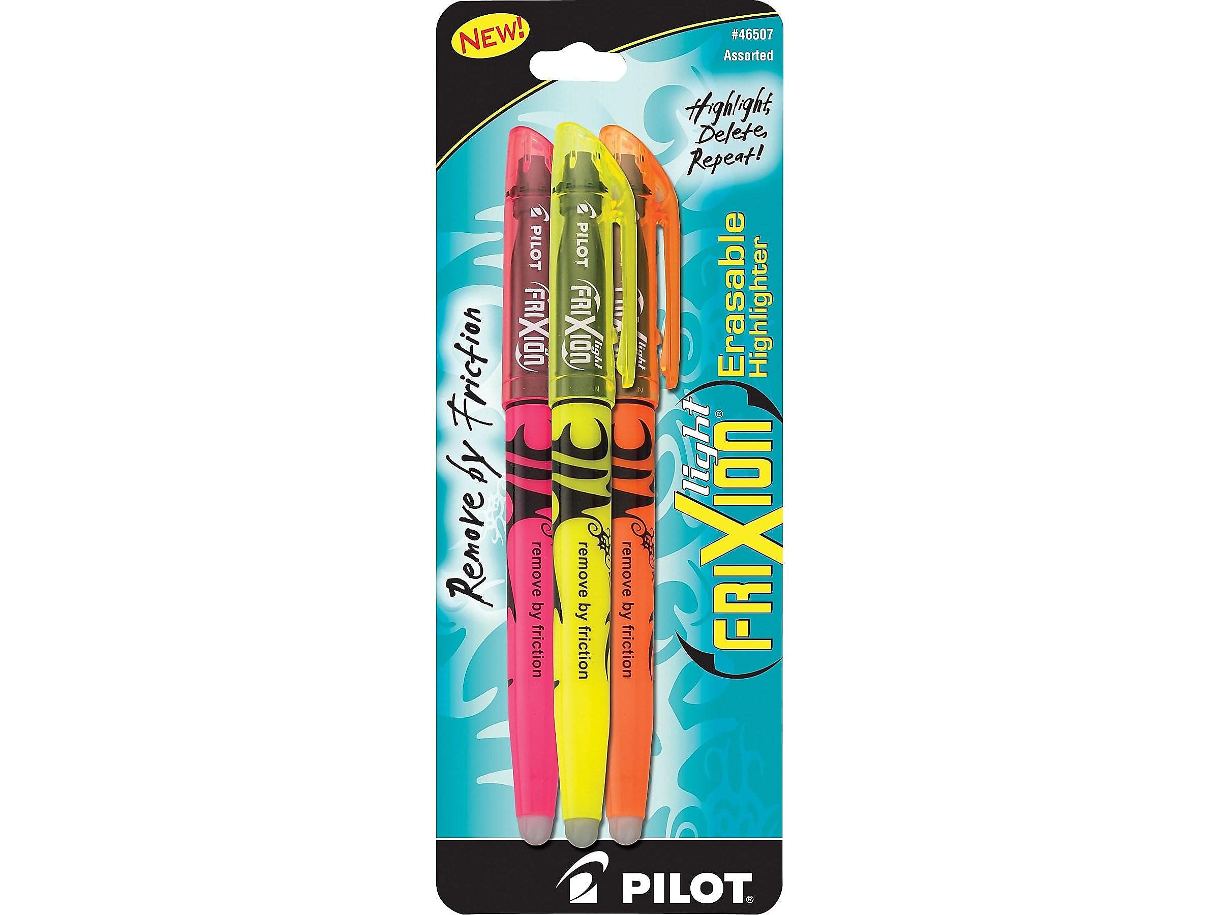 Pilot FriXion Light Pastel Erasable Highlighters, Chisel Tip, Pack of 3, Assorted Colors Aesthetic Highlighters - Ideal for School, Journaling, and Office Use - Image 3