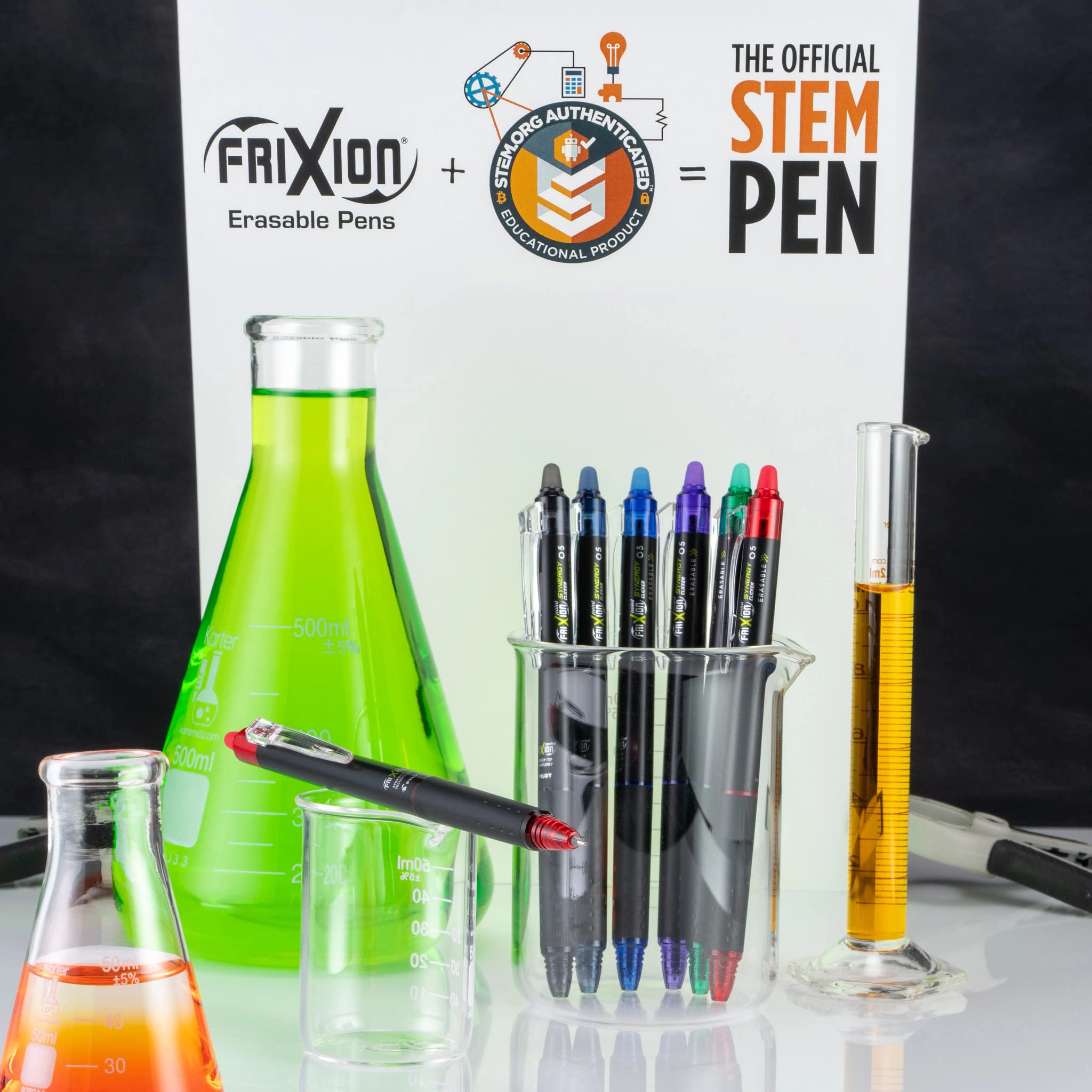 Pilot FriXion Synergy Clicker Erasable, Refillable, Retractable Gel Ink Pens, Extra Fine Point 0.5 mm, Pack of 7, Assorted Colors, FriXion Erasable Pens 0.5 - Ideal for School & Office Writing - Image 8