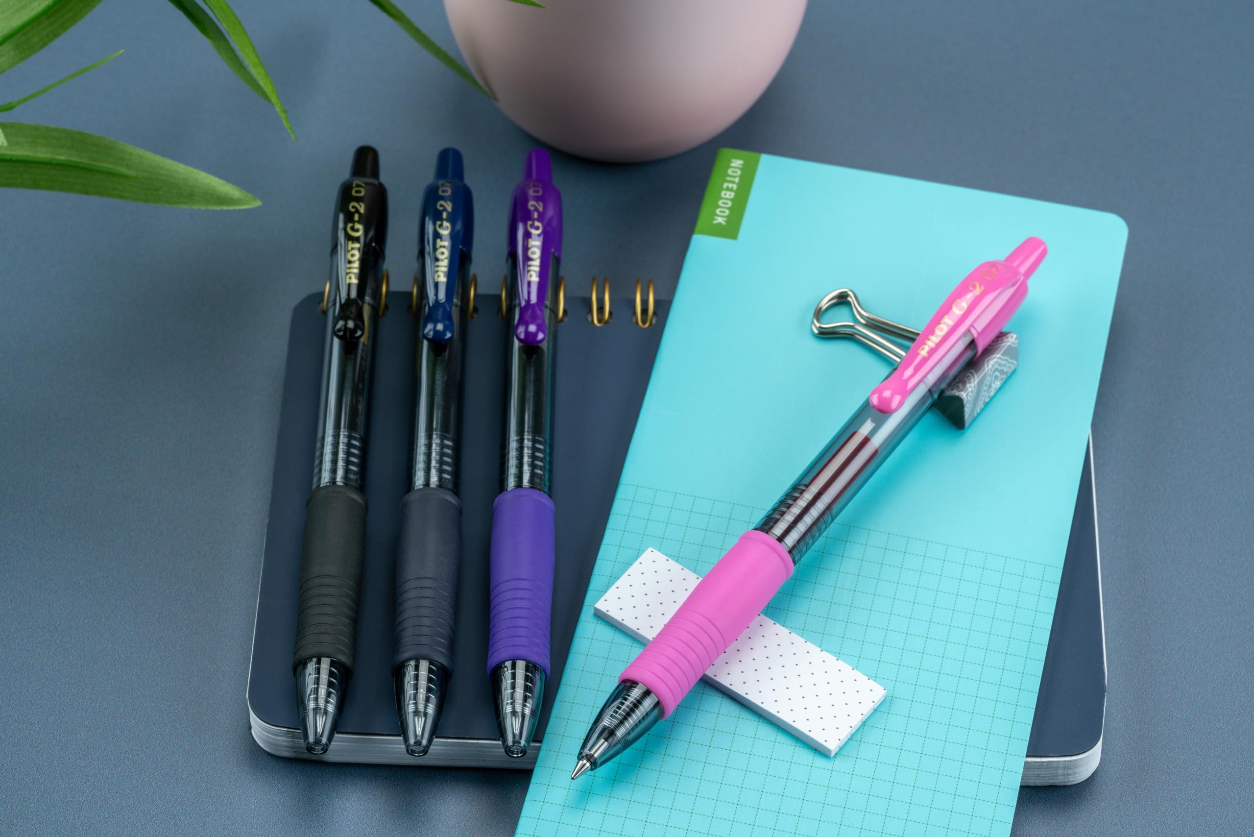 PILOT G2 Premium Refillable and Retractable Rolling Ball Gel Pens, 0.7mm Fine Point, Assorted Color Inks (New Rose Pink & Grape Inks), 10-Pack - Image 7
