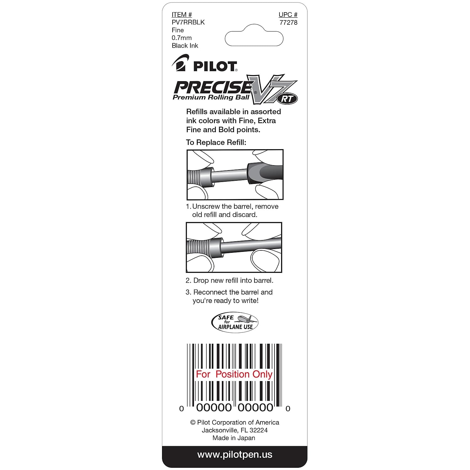 Pilot, Precise V7 RT Liquid Ink Refills, Extra Fine Point 0.7 mm, Black, Pack of 2 - Image 4