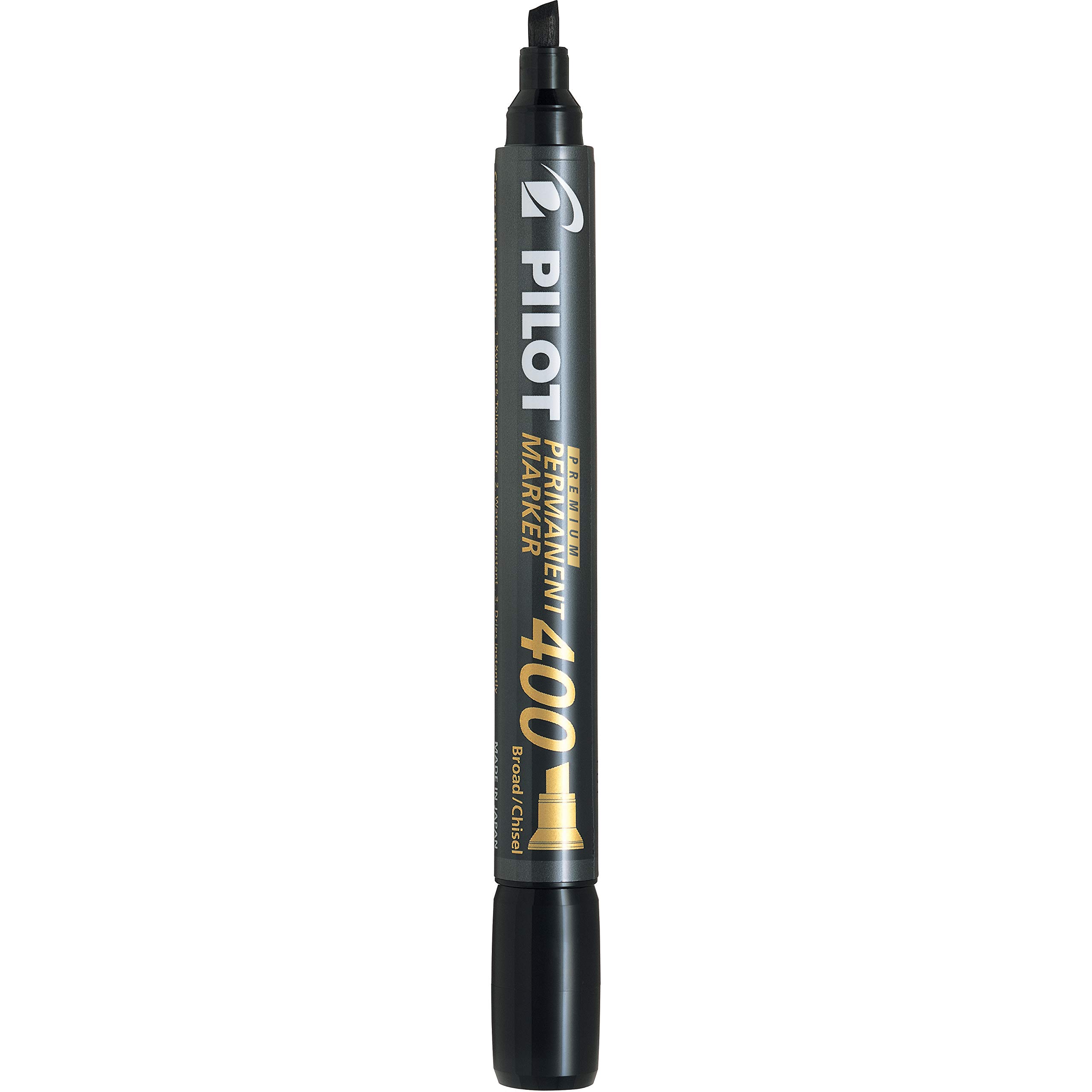 PILOT Premium 400 Permanent Markers, Broad Point Chisel Tip, Black Ink, Box of 12 (SA4-BLK) - Image 3